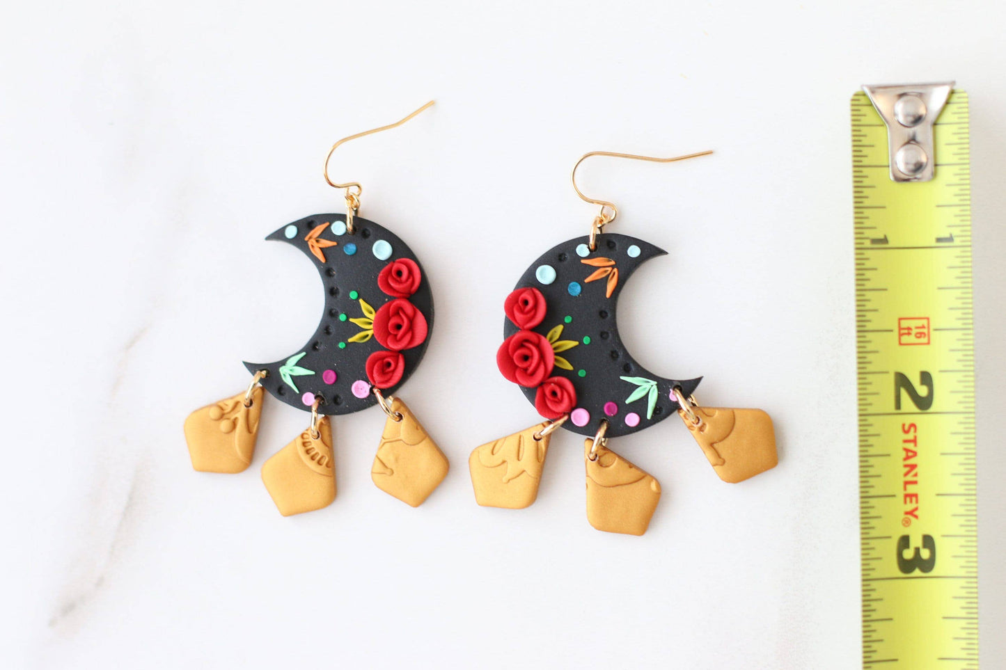Mexican Earrings, Boho Moon Earrings for Women