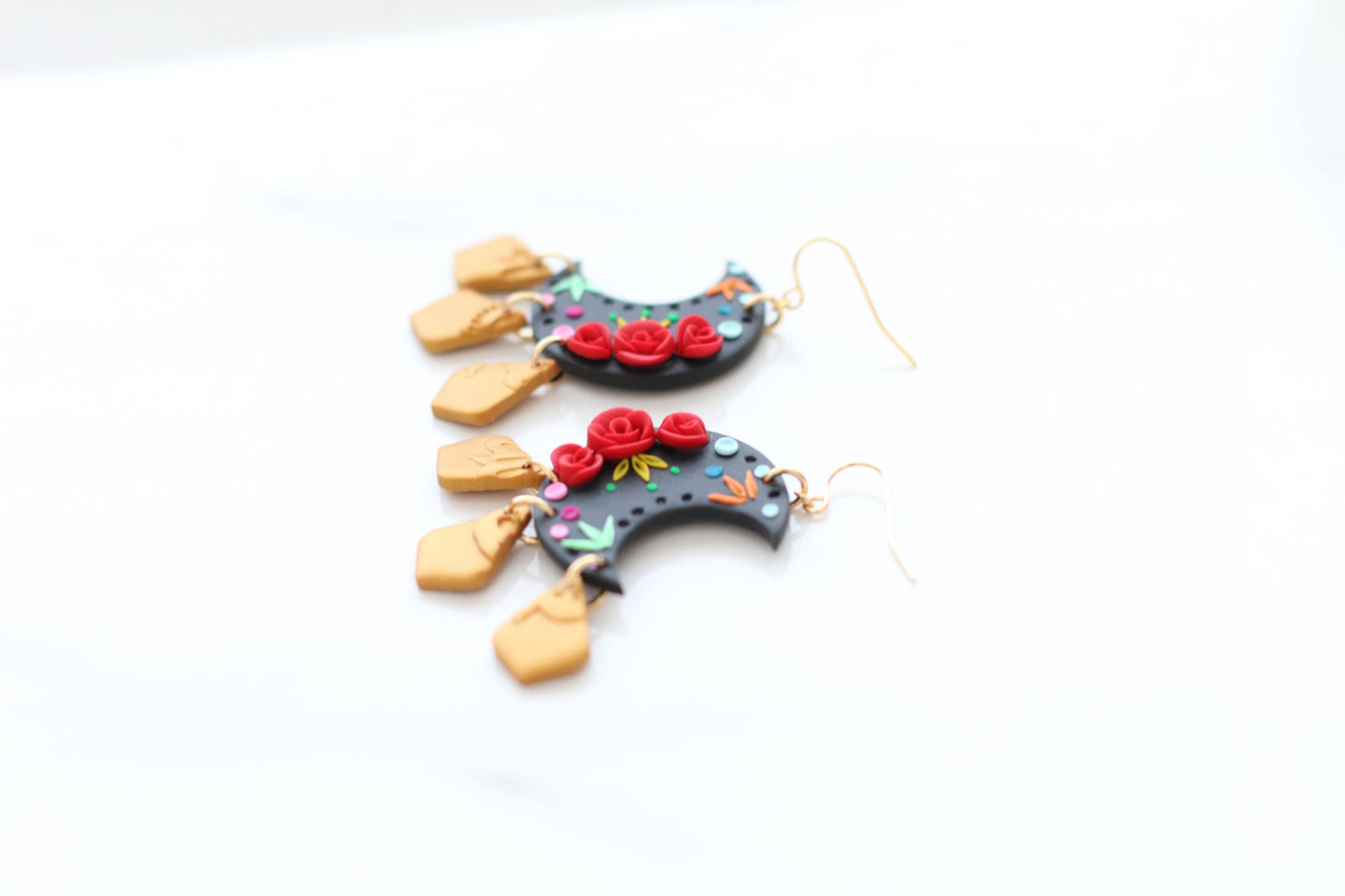 Mexican Earrings, Boho Moon Earrings for Women