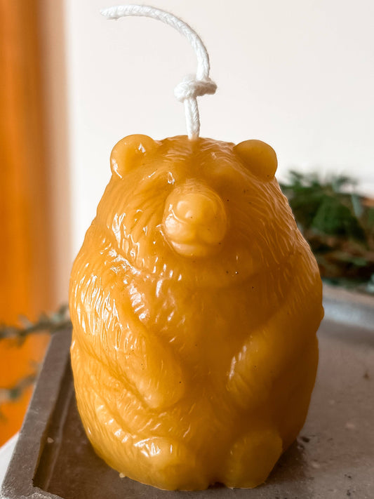 Beeswax Bear Candle