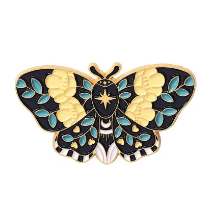 Floral Moth Butterfly Enamel Pin