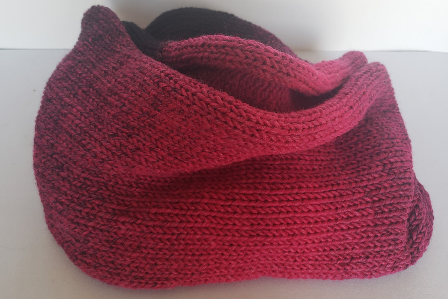 Hot Pink to Black hand Stitched Scarf