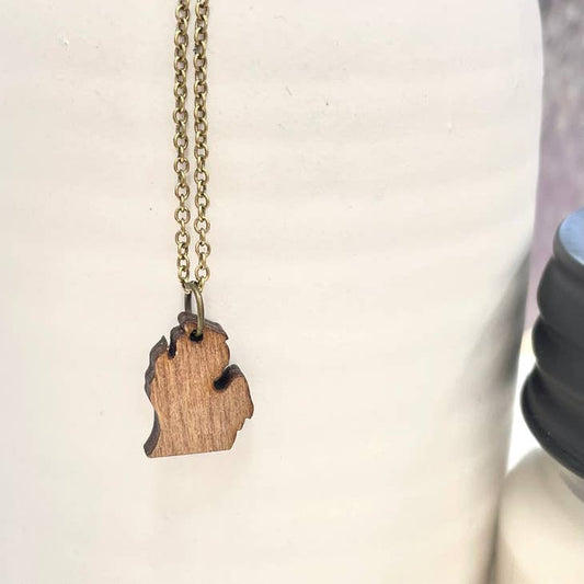 Wooden Michigan Necklace