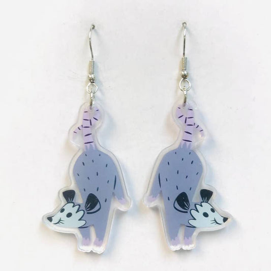 Pink Tailed Mouse Earrings