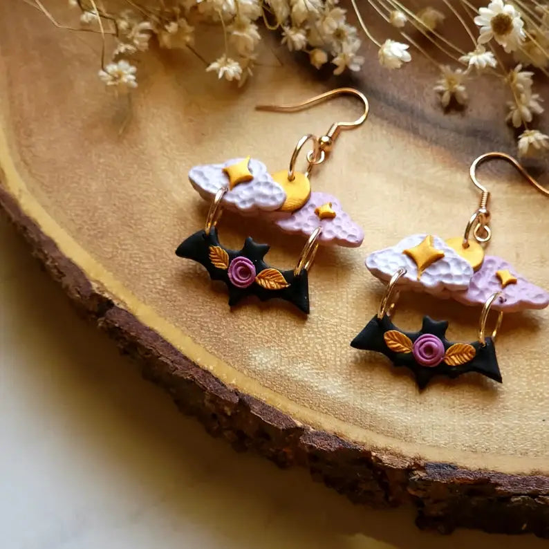 Gothic Pastel Bat earrings