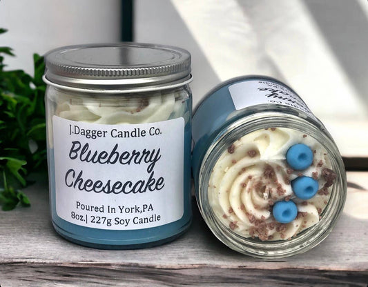 Mini Blueberry Cheesecake Dessert Soy Candle, 8oz.