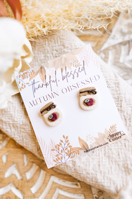 Fall Stud Earrings | Apple Jam Clay Earrings: Studs