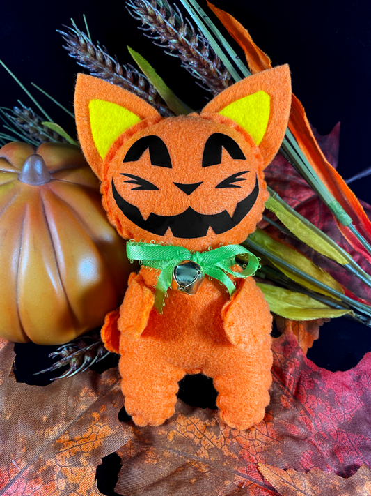 Carver the Jack-O-Lantern Cat Plush