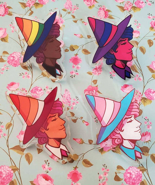Pride Witches - Masc Series - Acrylic Pins: Bisexual