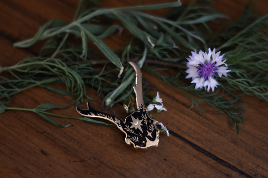 Enamel lapel pin | Deer skull lunar celestial brooch